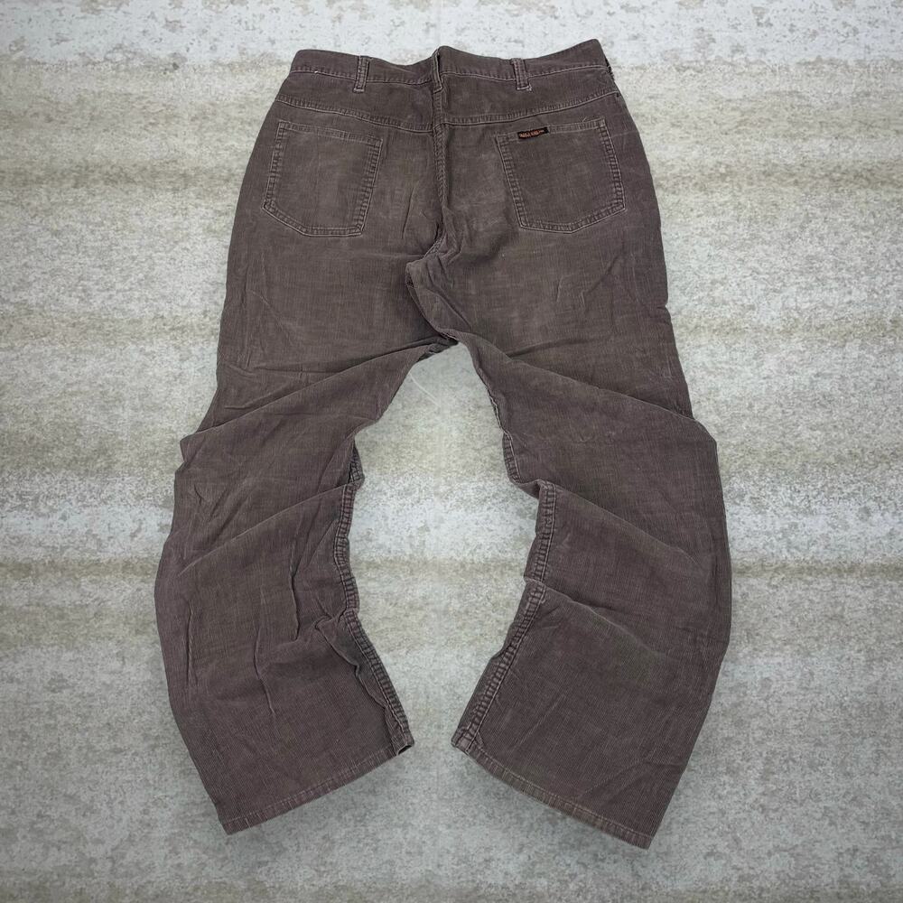 Vintage 90s Corduroy Pants 38x32 Straight Fit Chocolate Brown Saddle Flat Front